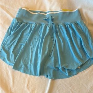 🎾All in Motion Sky Blue and White Ribbed Skirt